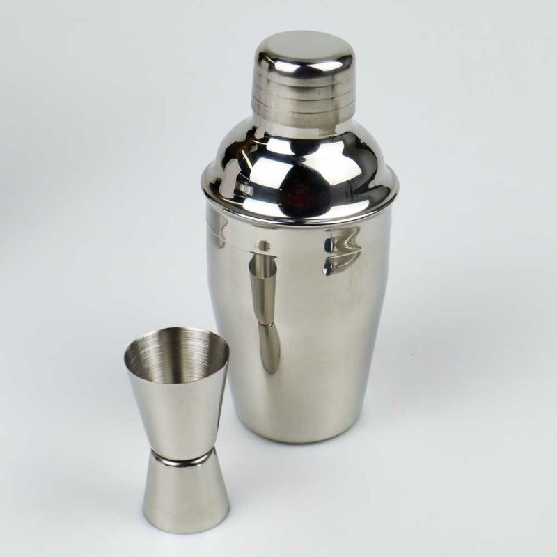 One Two Cups 5 in 1 Bartender Cobbler Cocktail Shaker Jigger Set 350ml - AY8837