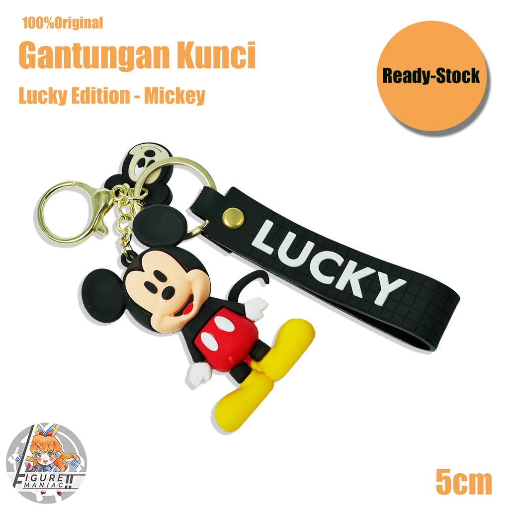 Figure Maniac - Gantungan Kunci Mickey Mouse Lucky 3D Edition 7 cm Premium Import Donald Duck Bebek Gantungan Kunci Lucu Gantungan Kunci Cute