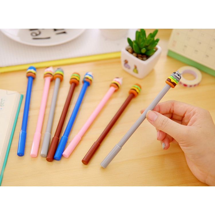 Pena Hamburger Cartoon Pulpen Burger Unik Pen Burger Kartun Line Alat Tulis 442