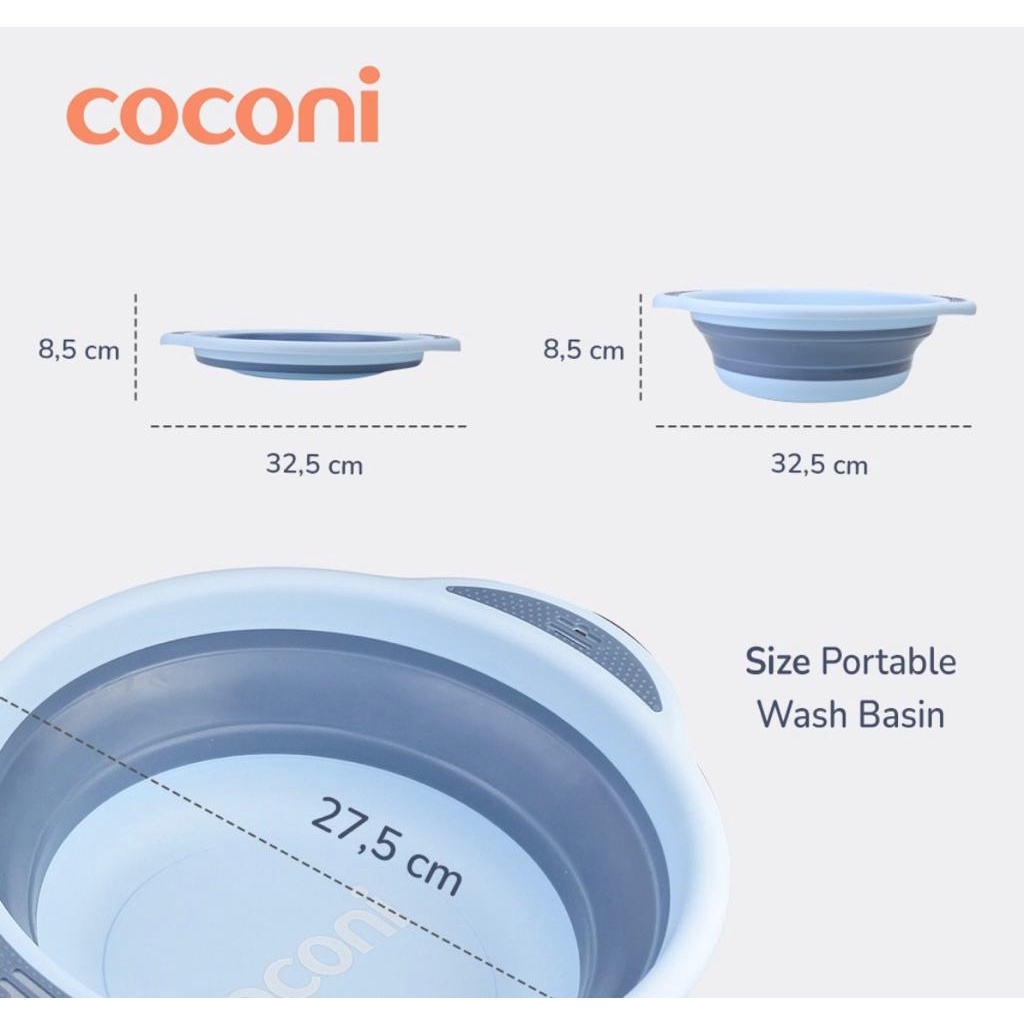 Coconi Foldable Baby Wash Basin | Baskom Ember Lipat Multifungsi