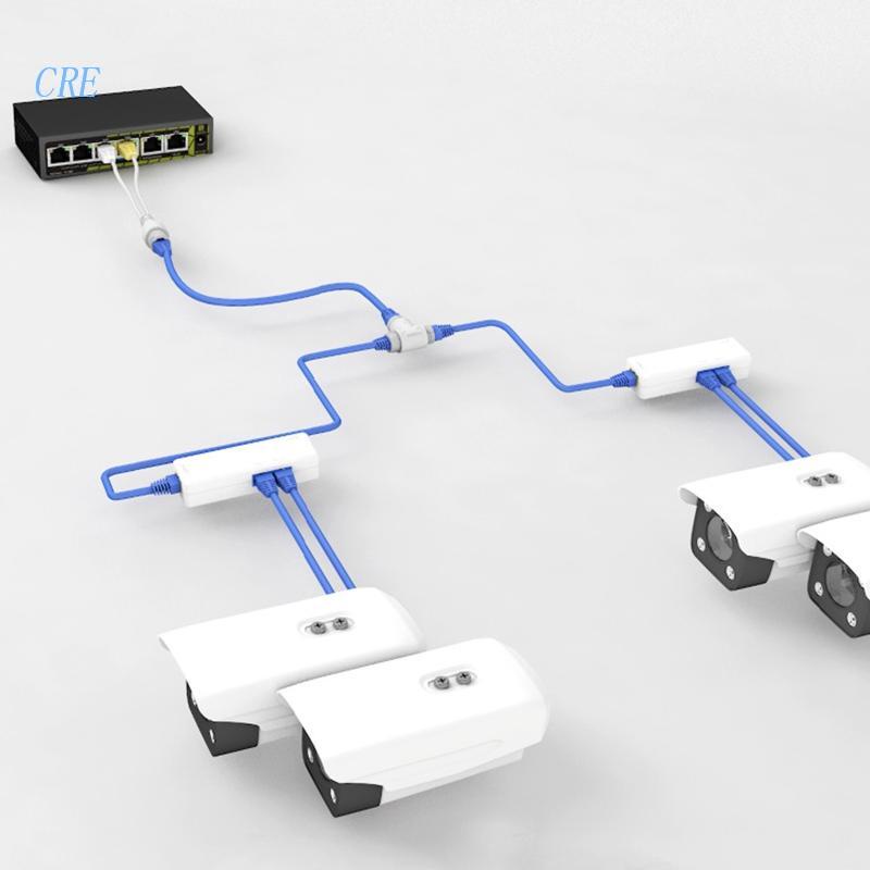 Cre POE Splitter Cable POE Separator Konektor Kabel 2-in-1 Tiga Arah RJ45