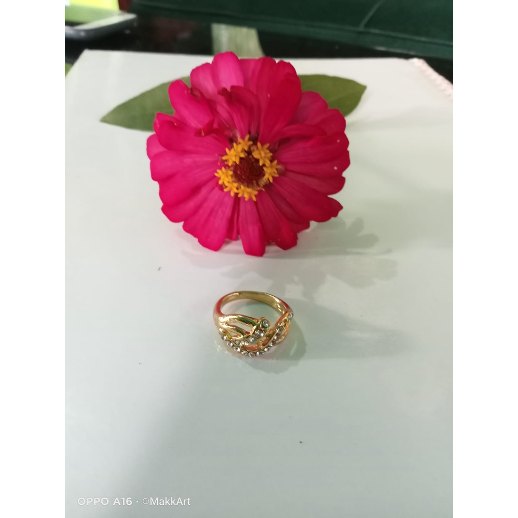 cincin Cor imitasi CC-205A cincin S mata 18 dewasa kuning dan suasa