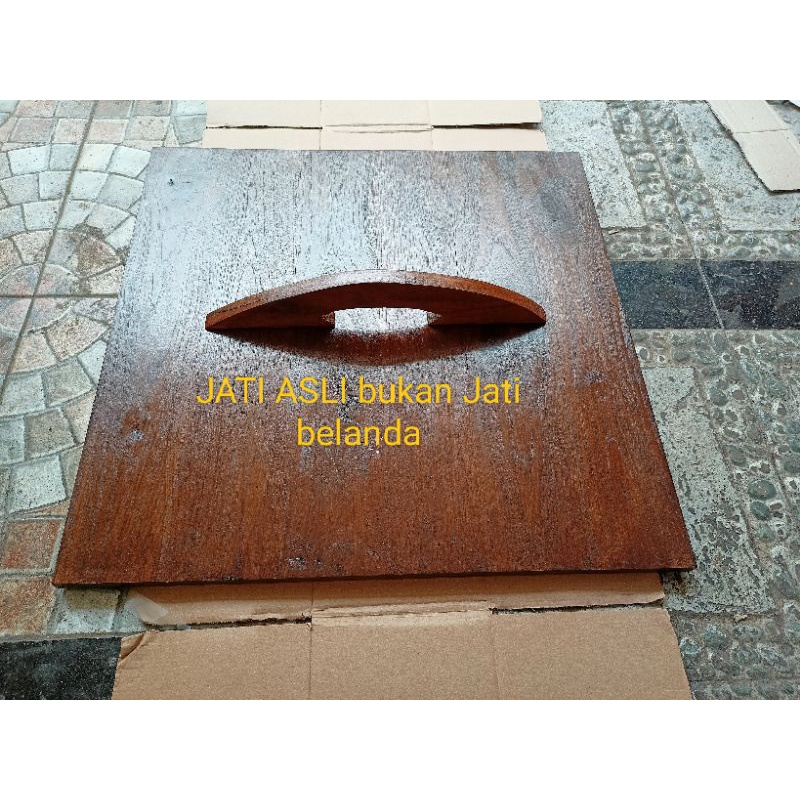 tutup bak teraso kotak 60x60 jati asli