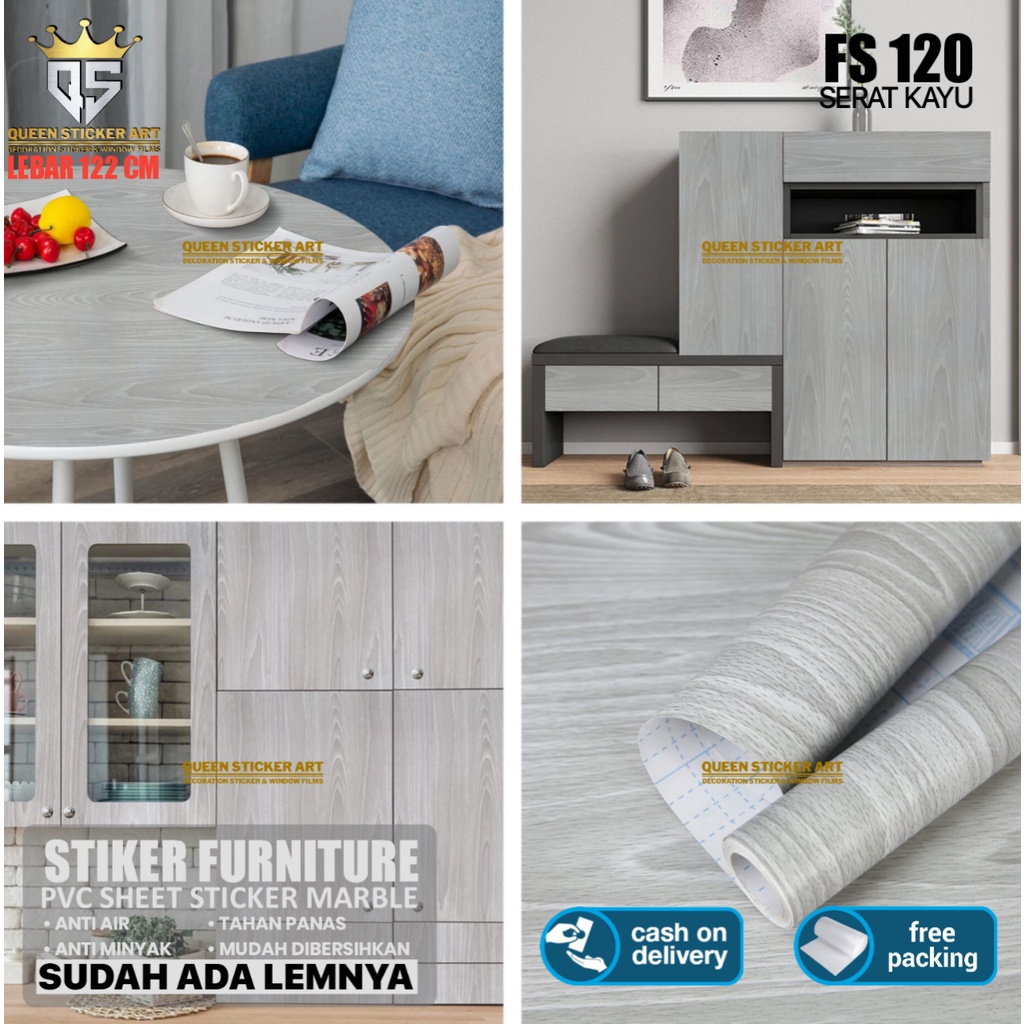 Jual Stiker Wallpaper Lemari Meja Kayu Kitchen Set Dapur Anti Air Anti