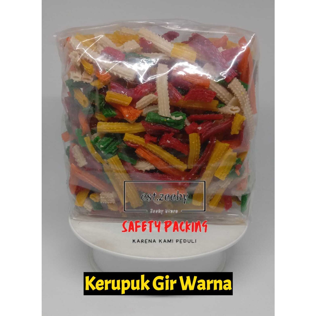 

Kerupuk Bentuk Gir Aneka Warna Kemasan 1 Kg