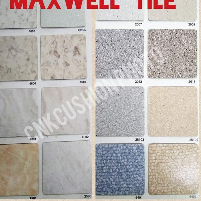 ♢ KARPET LANTAI VINYL FLOOR TILE MAXWELL PLANK UKURAN UBIN 30X30 - MOTIF KERAMIK MARMER (Per M2) ➻