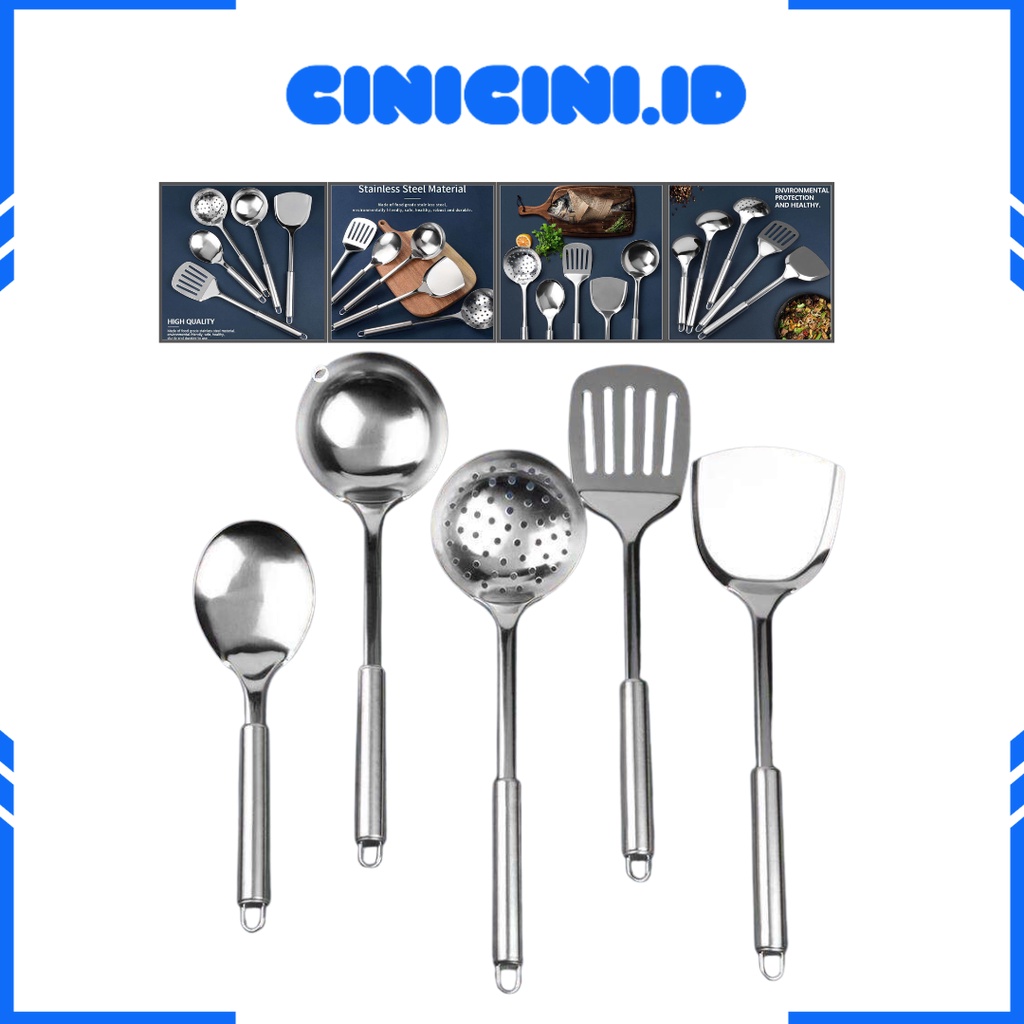 [ Cinicini ] Spatula Stainless 4 Pcs Anti Panas