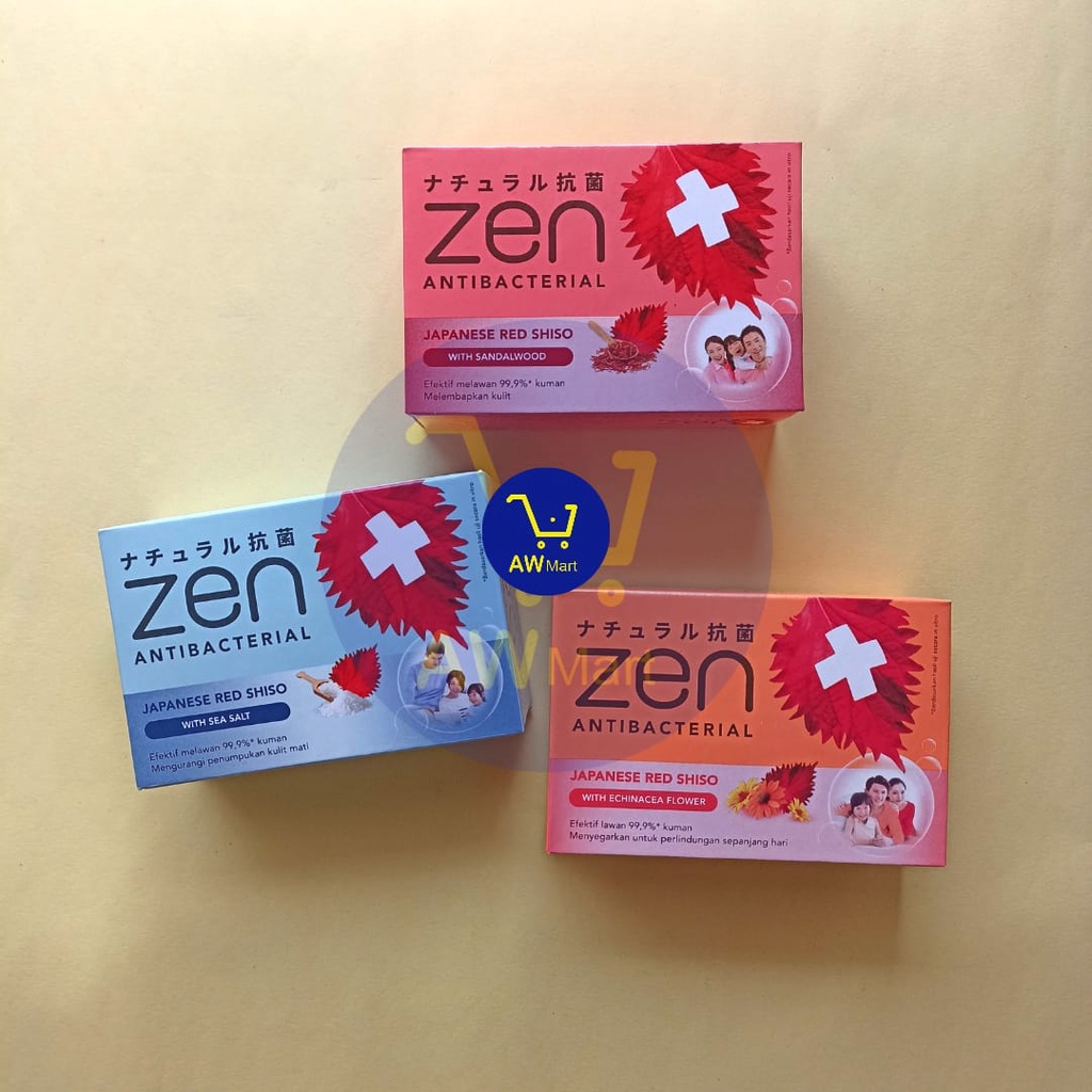 SABUN BATANG ZEN+ ANTIBACTERIAL 70GRAM - SABUN MANDI ANTIBAKTERIAL ZEN JAPANESE RED SHISO 70GRAM