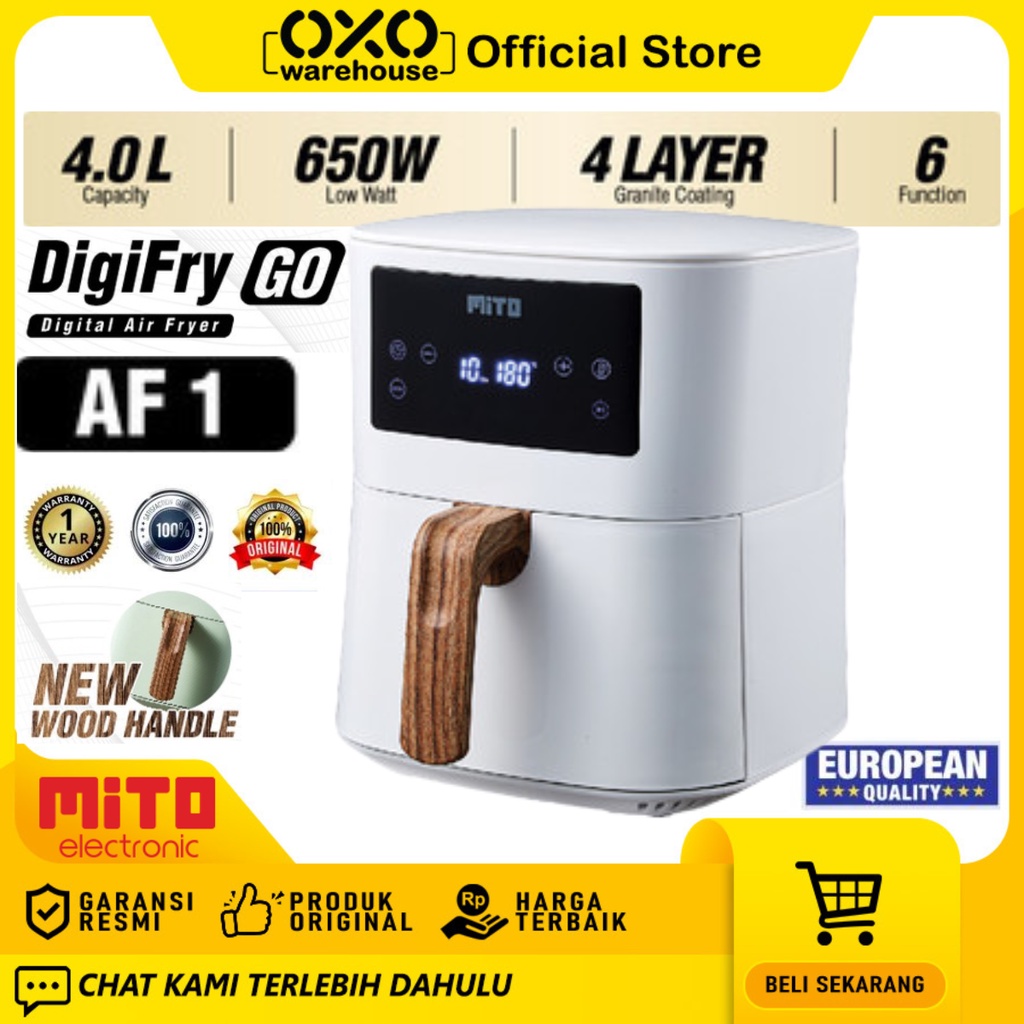 MITO Air Fryer AF-1 4 Liter  Low Watt Garansi Resmi