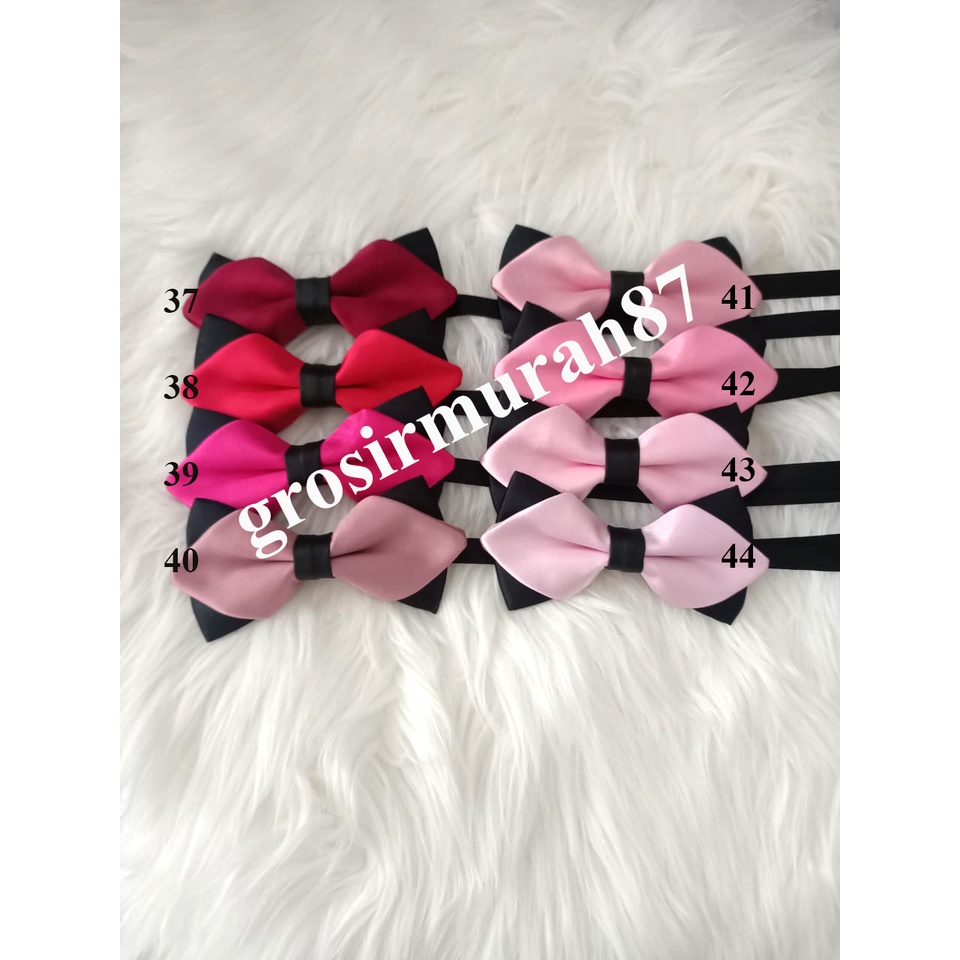 Dasi kupu polos diamond tengah ikat kulit premium adjuster ready stok