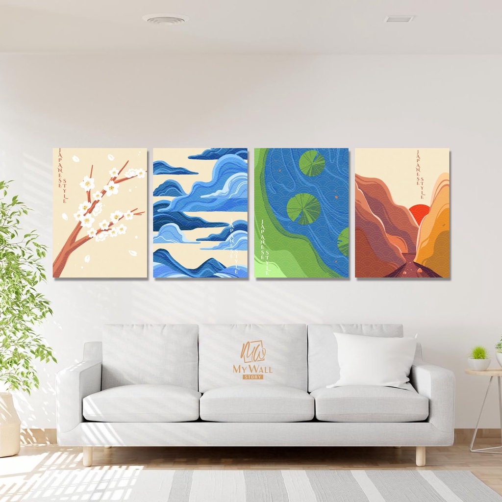 Pajangan Rumah Hiasan Dinding Wall Decor Seni Lukisan art pemandangan Jepang