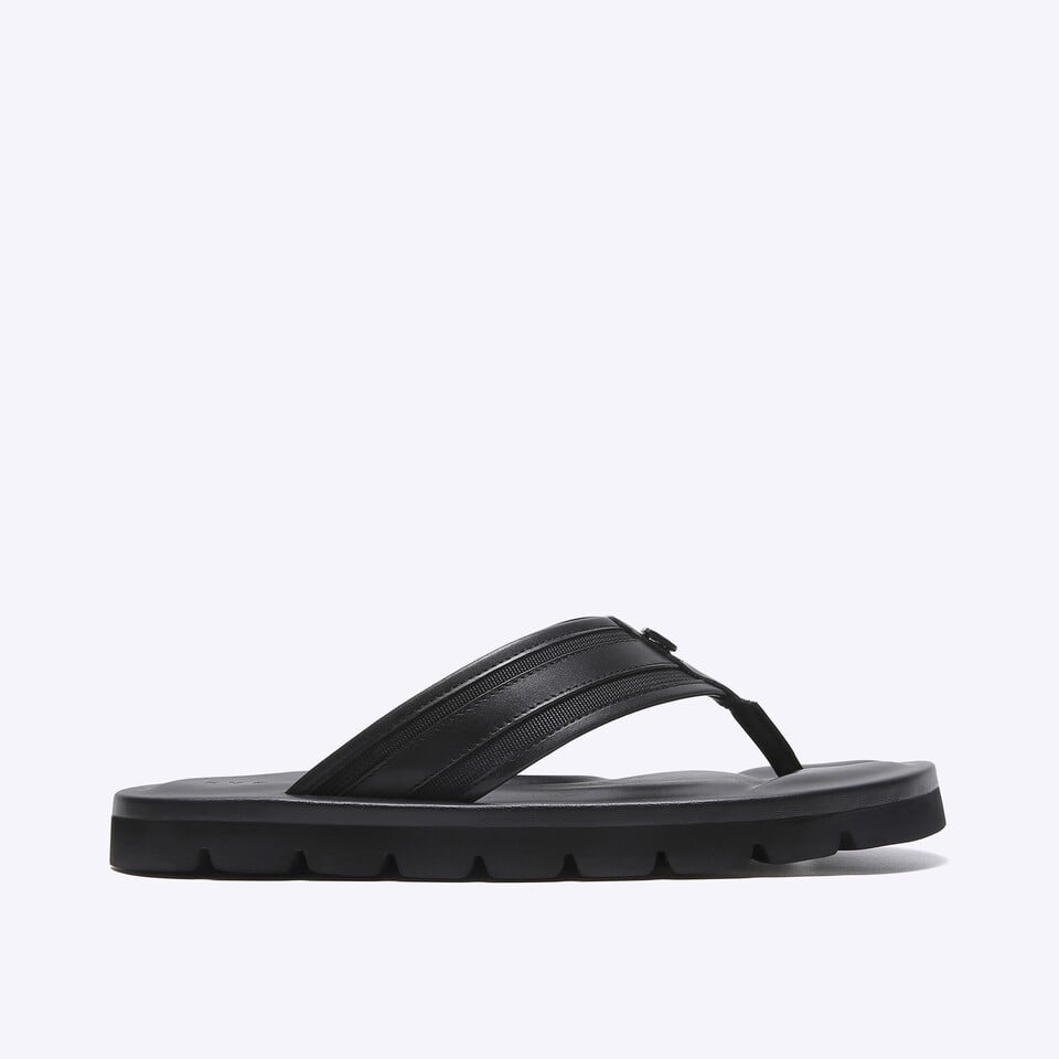 EM23 SANDAL JEPIT EVERBEST PRIA ORIGINAL CASUAL KULIT BRANDED HITAM
