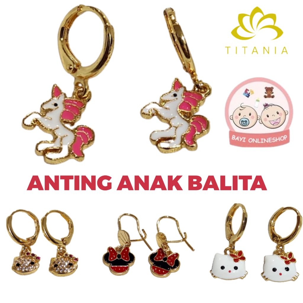 Anting Anak Titanium Anti Karat / Anting Anak Karakter Titanium Karakter