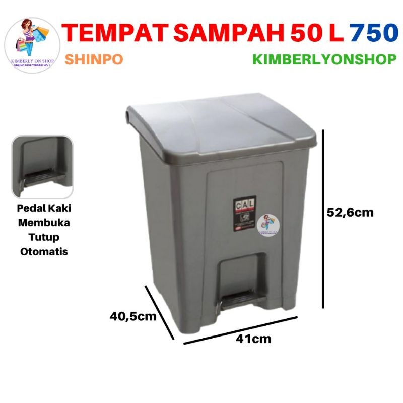 [ ⭐FREE ONGKIR⭐ ] Tempat sampah injak besar 50/70 liter tebal Shinpo plastik berkualitas