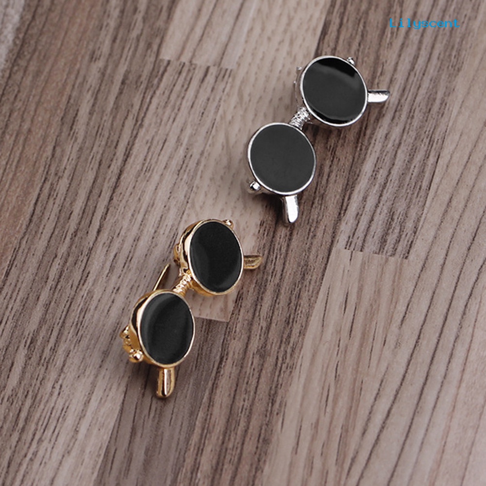 [LS] Kacamata Hitam Pria Lencana Bros Pin Kerah Pin Tas Baju Jas Pernikahan Pengantin Pria Hadiah
