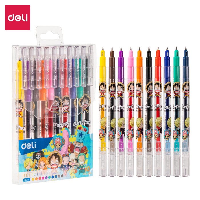 

Deli Color Gel Pen / Pulpen Gel Warna 0.5Mm 10C One Piece Cg121-10C