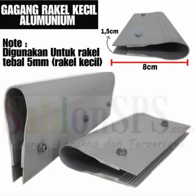 Gagang Rakel Kecil Alumunium Sablon 1cm Baut Luar