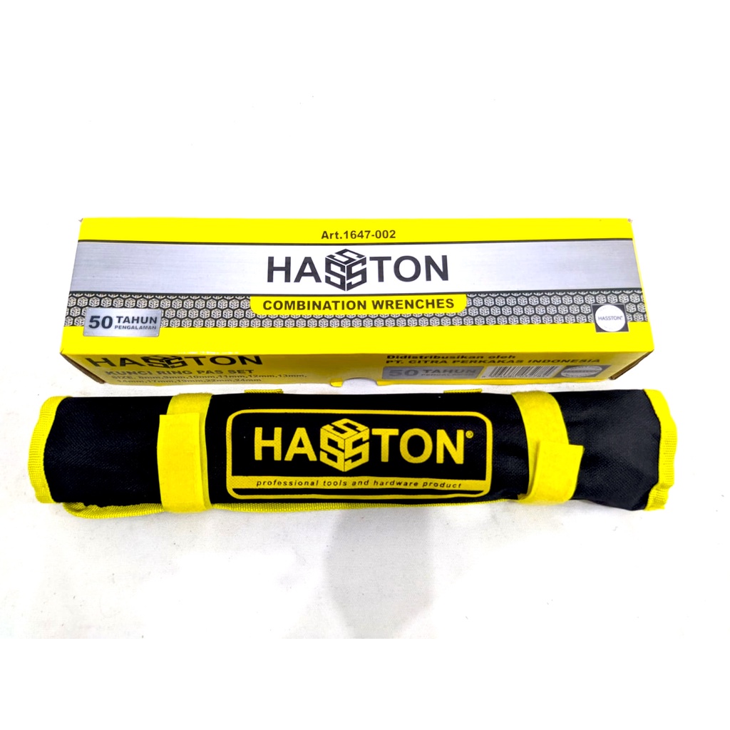 Kunci Ring Pas 1 SET isi 11 Pcs 8 - 24mm 1647-002 HASSTON PROHEX / Combination Wrenches SET Ukuran 8 - 24mm 11Pcs 1647 002 HASSTON PROHEX