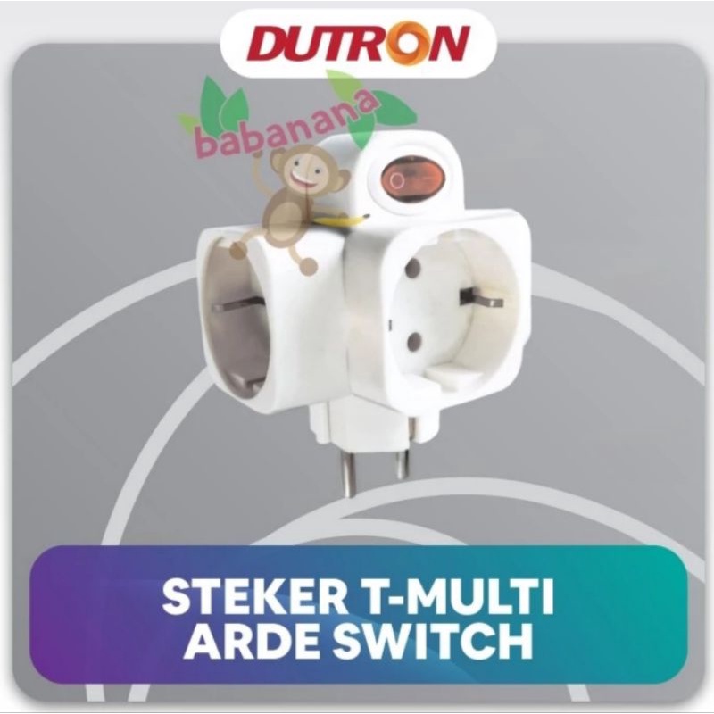 Dutron T cabang 3 switch colokan listrik stop kontak adaptor SNI