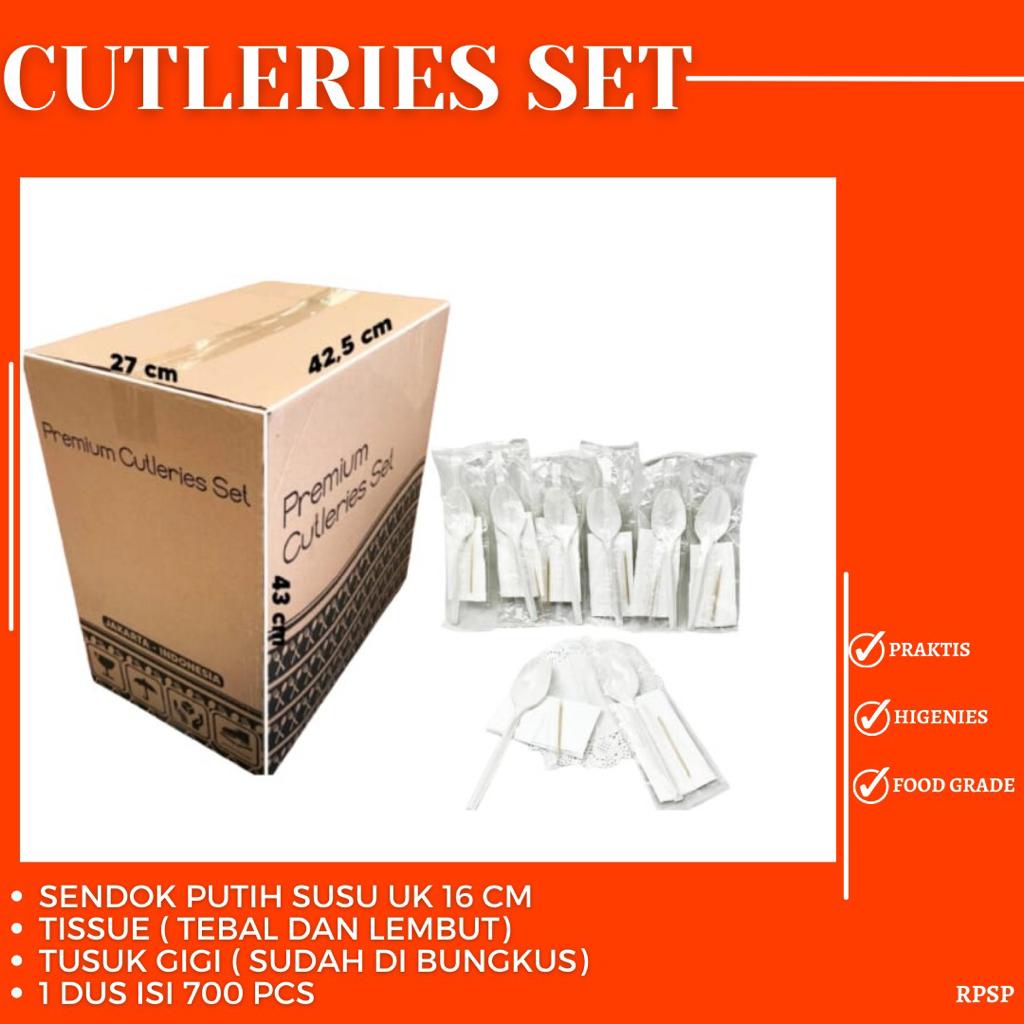 Cutleries Set Sendok Tisu Tusuk Gigi Sendok (Isi 25 Set-RPSP)