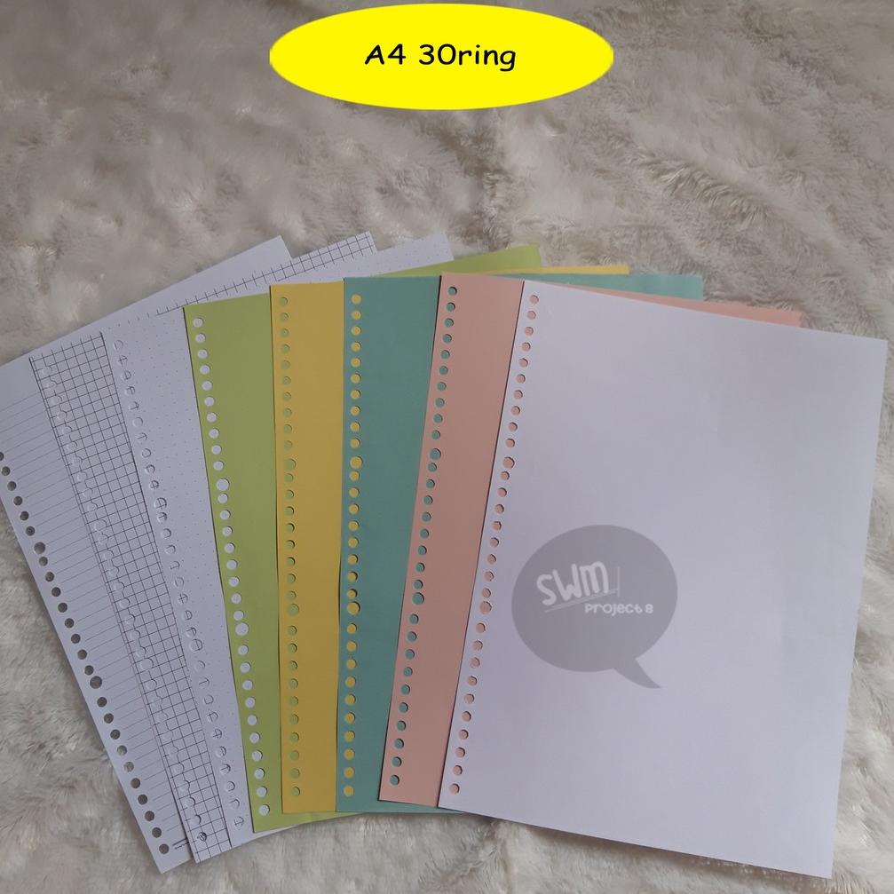 

A4 30ring - isi binder refill loose leaf kertas file filler color warna polos bergaris kotak titik Terbatas