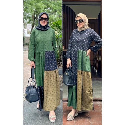 Ready Korina Silvana midi dress || baju Korina || gamis korina || dress korina terbaru