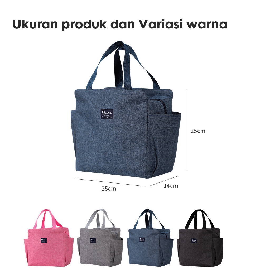Tas Bekal Tahan Panas/ Tas Bekal Makanan Jumbo / Tas Bekal Jumbo Anti Air Makanan Bento Elegan Aluminium Foil / Lunch Cooler Bag Box