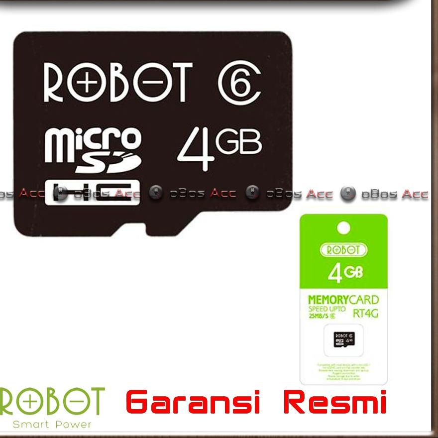 Depan Micro SD Robot 4GB RT4G MicroSD 4 GB Class 6 TF Card Storage Memory Original HP