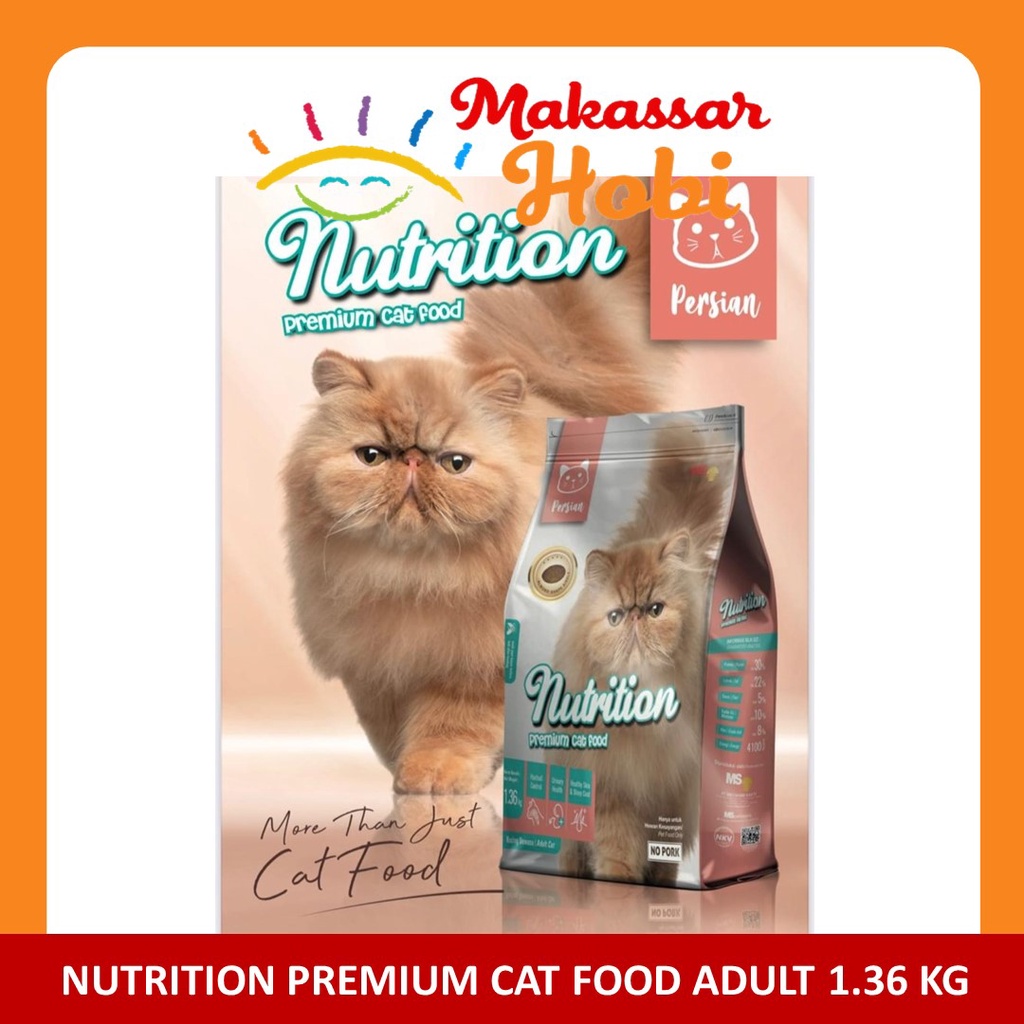 Nutrition Premium Cat Food Persian Adult 1.36 kg Makanan Kucing Dewasa