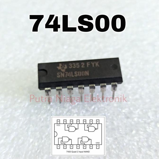 ic TTL 7400 74LS00 Quad NAND Gate Logic High Quality putr4n14 Kualitas Baik