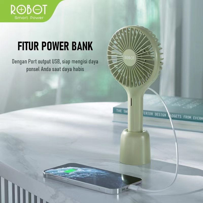 Kipas Portable Fan ROBOT RT-BF17 3 Speed 2000mah Garansi Resmi 1 Tahun