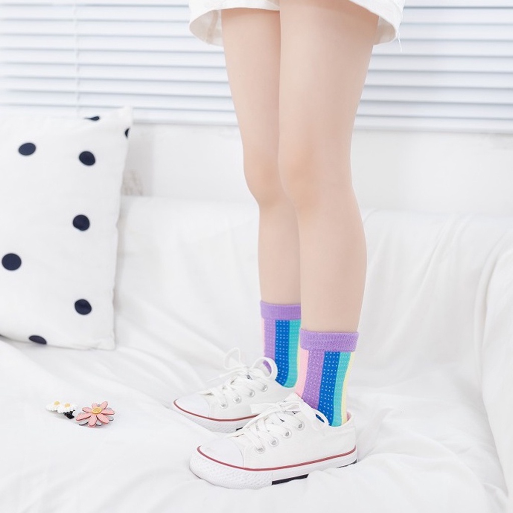 BRGUNIK Kaos Kaki Anak Motif Rainbow Crush Kaus Kaki Bayi Lucu KK067