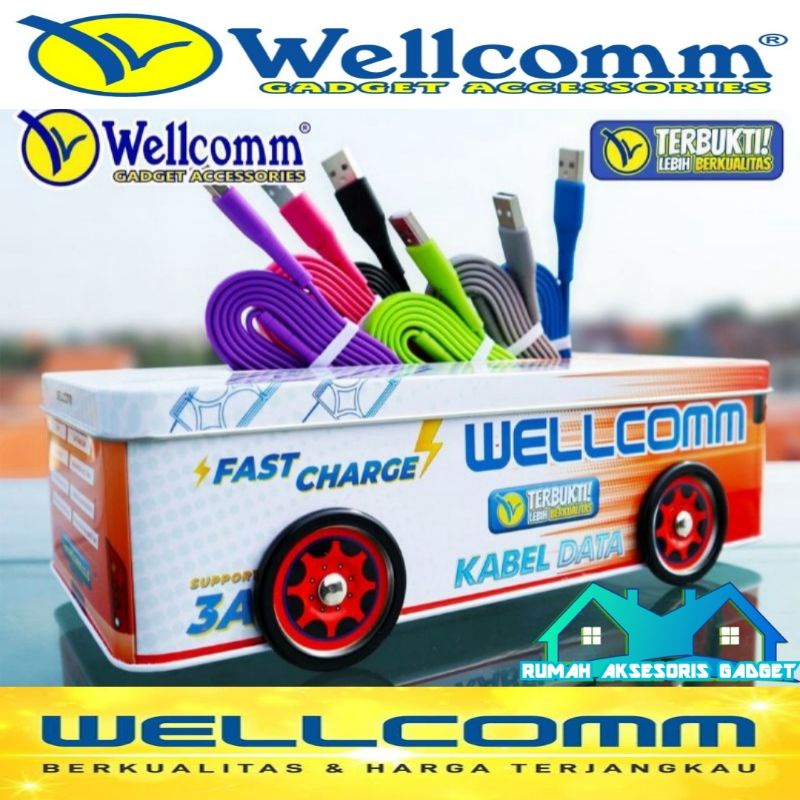 Wellcomm lightning kabel data bis IP support fast charger charging welcome termurah