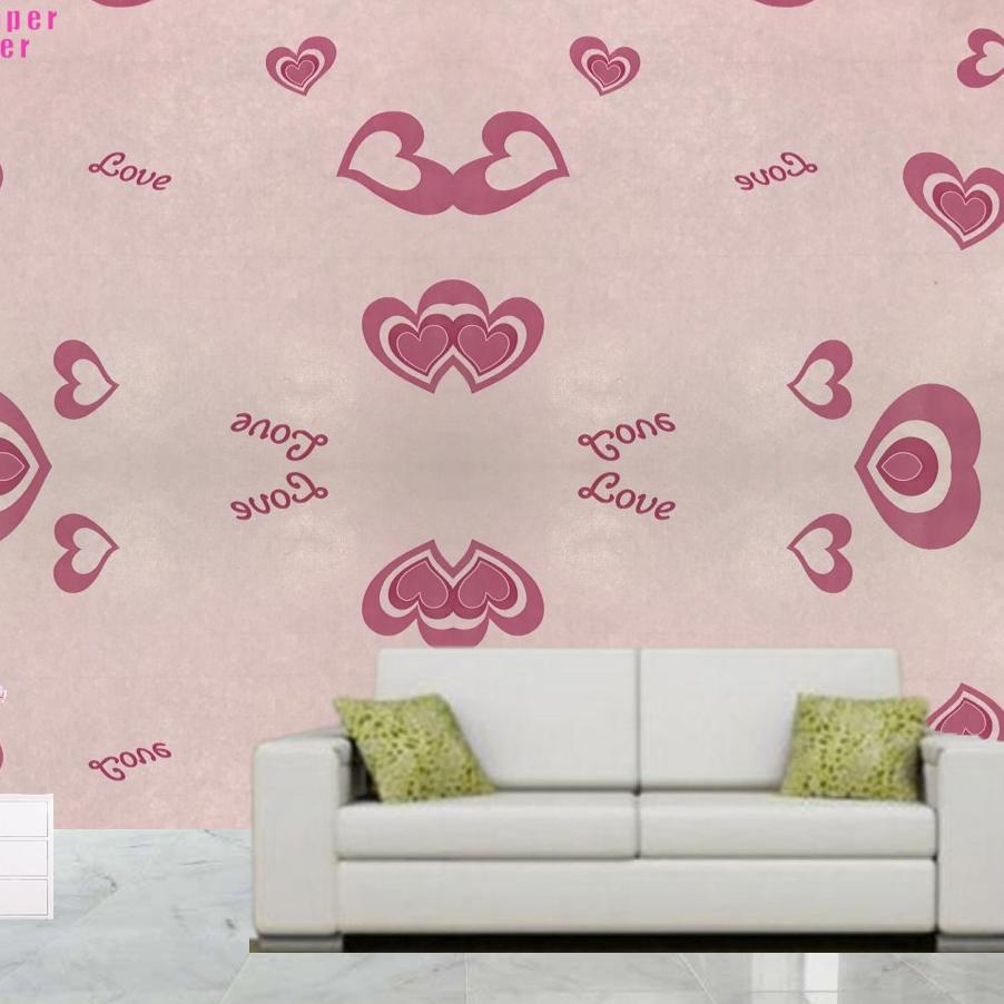 Depan1 Wallpaper Sticker Motif Love Pink 5021-1 / Wallpaper New 2021 /  Uk.9mx45cm