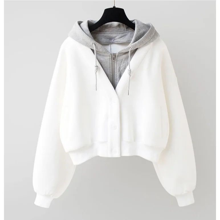 Pro.Coll - Zip Combie Button - Jaket Hoodie Wanita Kekinian