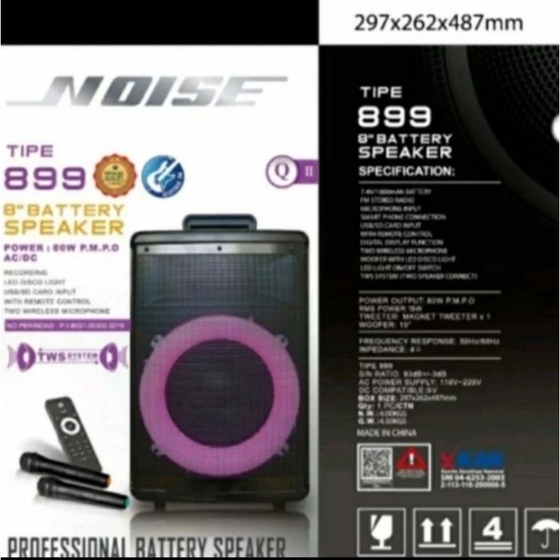 Speaker Portable Noise 899QII / 899 QII 8 Inch Bluetooth Wireless Original