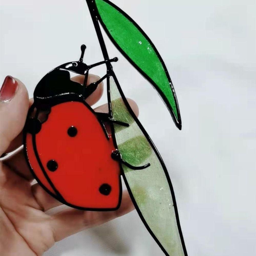 Populer Ladybug Suncatcher Kaca Patri Ornamen Taman Dekorasi Halaman Mobil Liontin