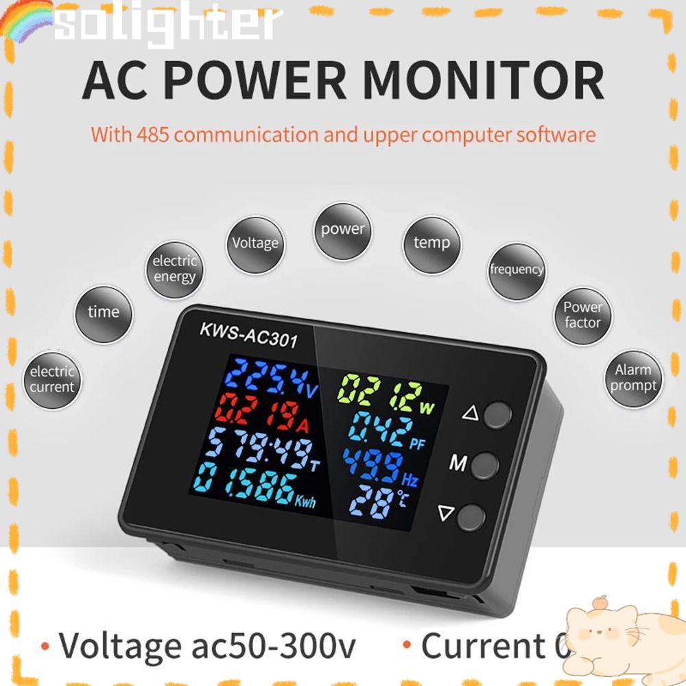 Solighter Digital Voltmeter Ammeter LED Display Didedikasikan Detektor Daya Chip 0-100A Power Energy Meter