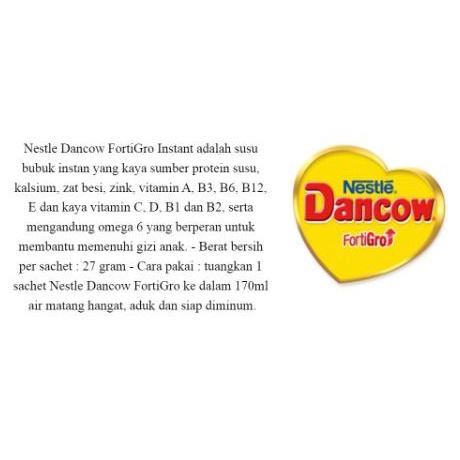 [1 PCS] * NCC * Dancow Susu Bubuk Instant Sachet Dengan Forti Gro by Nestle Full Cream Coklat