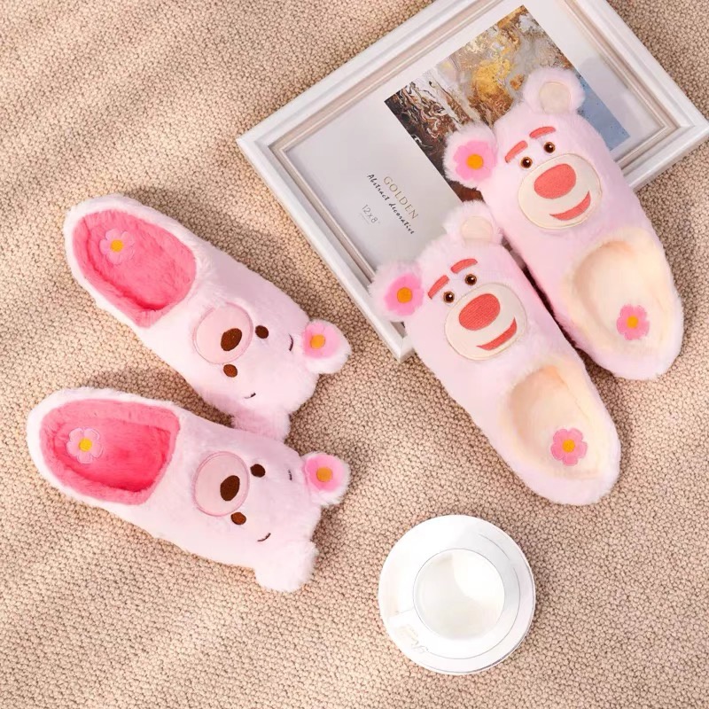 SANDAL RUMAH WINNIE THE POOH PIGLET LOTSO PINK SEPATU KAMAR LUCU