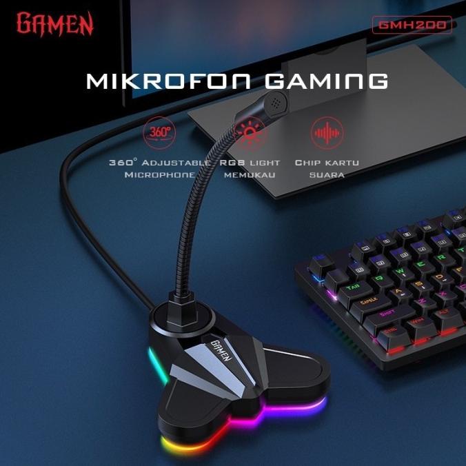 GAMEN Gaming Microphone RGB GMH200 Lightning Plug and Play - GAMEN Decoding Chip For Live Streaming Meeting