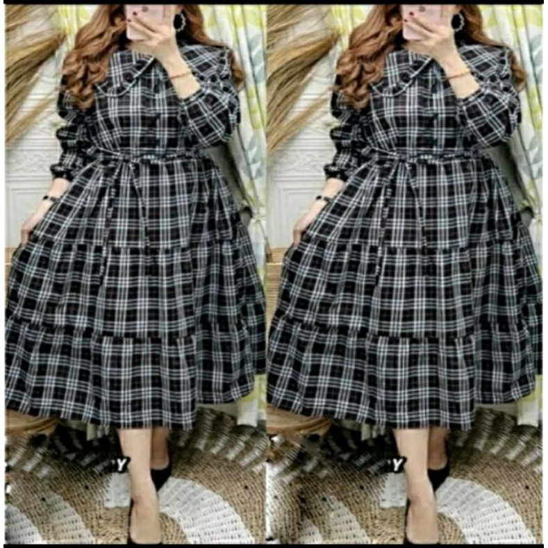 Dress bb kotak-kotak