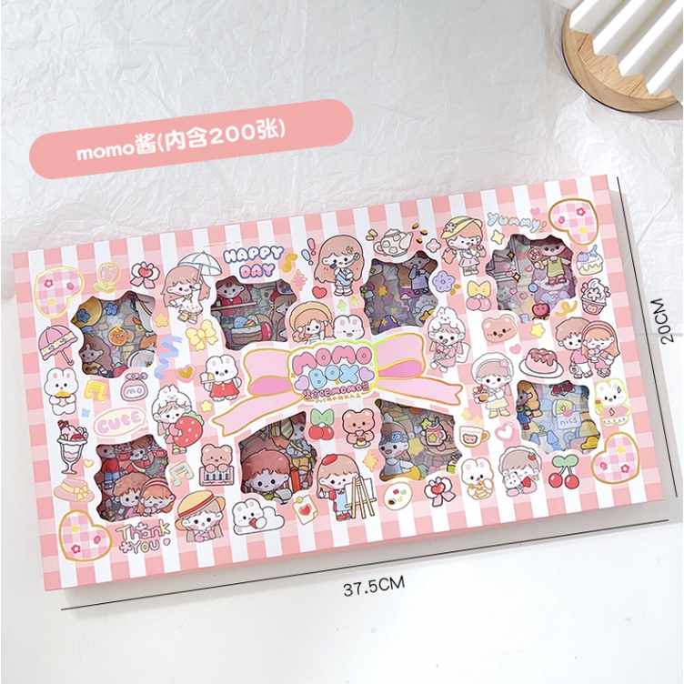 Stiker Box 200 Lembar Lucu Dan Aesthetic Motif Momo