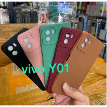 SoftCase Macaron Vivo Y02/Y01/Y33T TPU Black &amp; Colorful Protection Camera