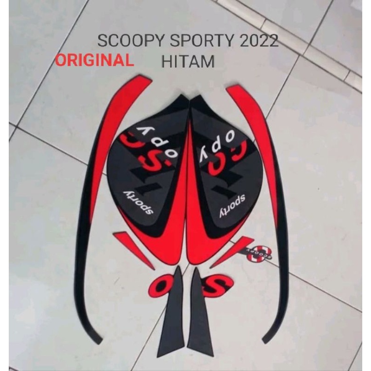 Striping Stiker Motor Honda Scoopy Sporty 2022  Black Glossy ORI
