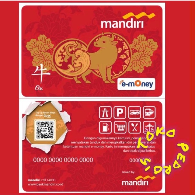 eMoney Mandiri Shio KERBAU (The OX) ORI /Like eTOLL Tapcash Flazz or Brizzi