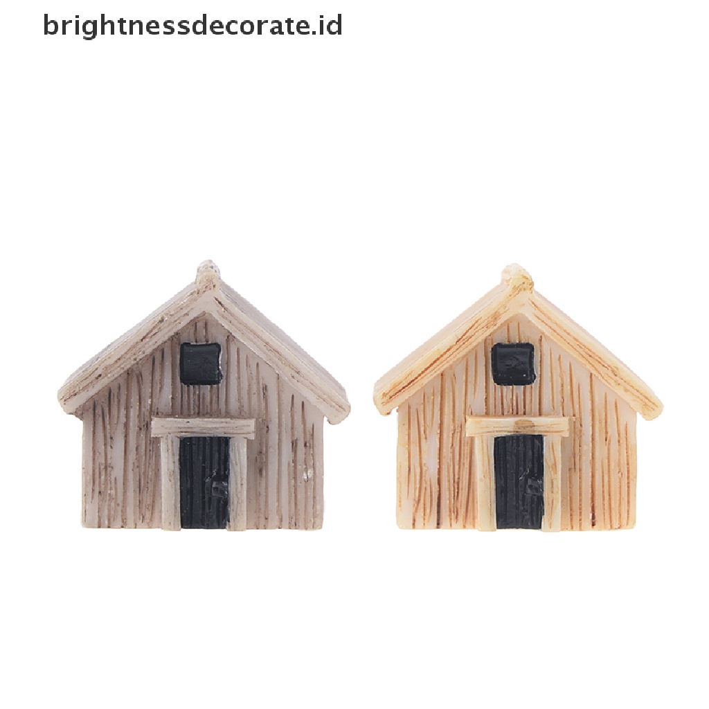 [Birth] 2pcs Miniatur Patung Rumah Lanskap Mikro Ornamen Rumah Boneka Kerajinan [ID]