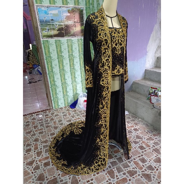 kebaya bludru kutu baru full bordir payet/kebaya bludru kutu baru/kebaya ekor pengantin