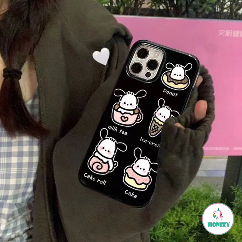 IPHONE Casing Korea Teddy Dog Glossy Phone Case Untuk Iphone14 13 12 11 Pro Max14 Pro Max Halus Tipis Lembut TPU Belakang Sarung Hp