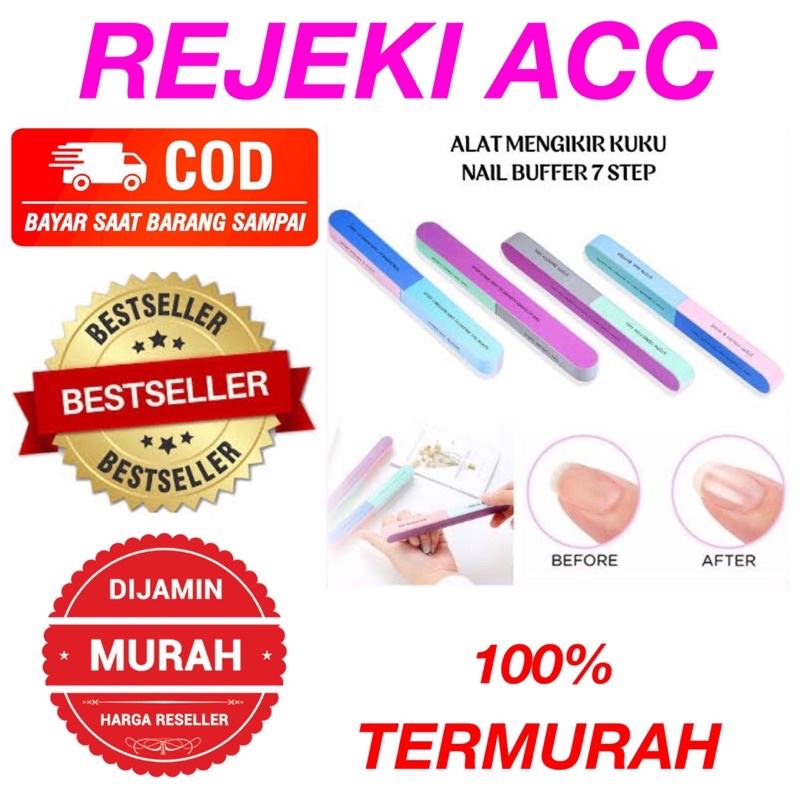 Nail Buffer 7 Steps Alat Penghalus Kuku Amplas Kikir Nail Art Manicure Pedicure Perawatan Pengkilap